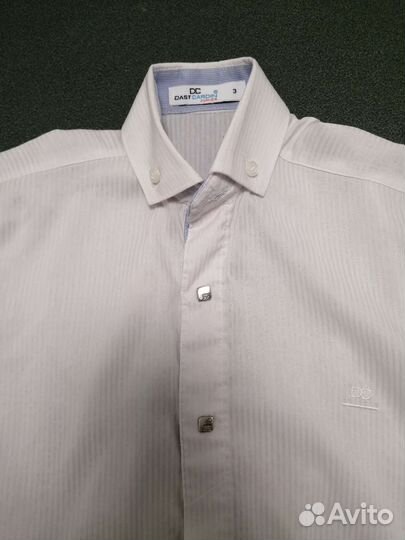 Белая рубашка с коротким рукавом 128