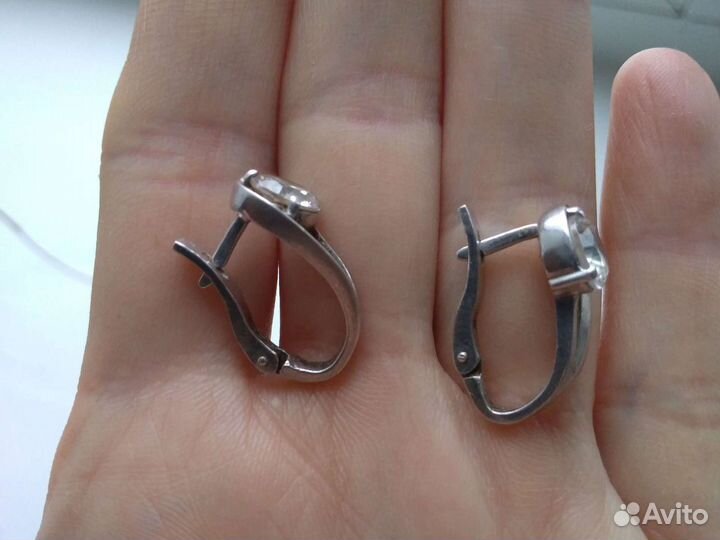 Серьги серебро,фианит