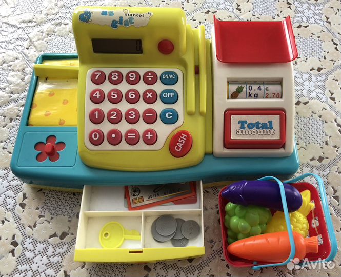 Касса-калькулятор детская набор+проектор