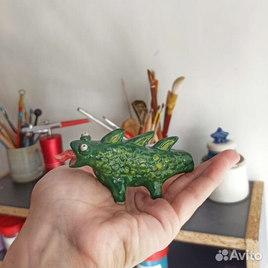 Глиняная свистулька в виде дракончика