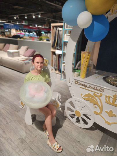 Сладкая вата на праздник. Фотозона Кенди Бар