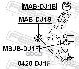 Опора шаровая нижняя передней подвески 0420-DJ1F