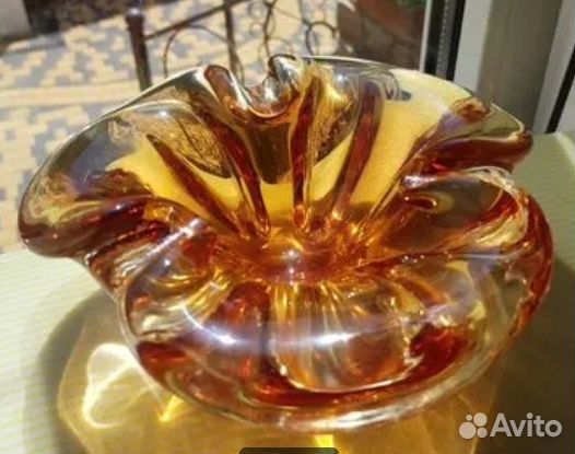 Ваза конфетница цветное стекло