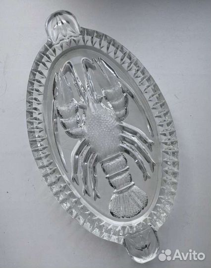 Блюдо хрустальное СССР рак