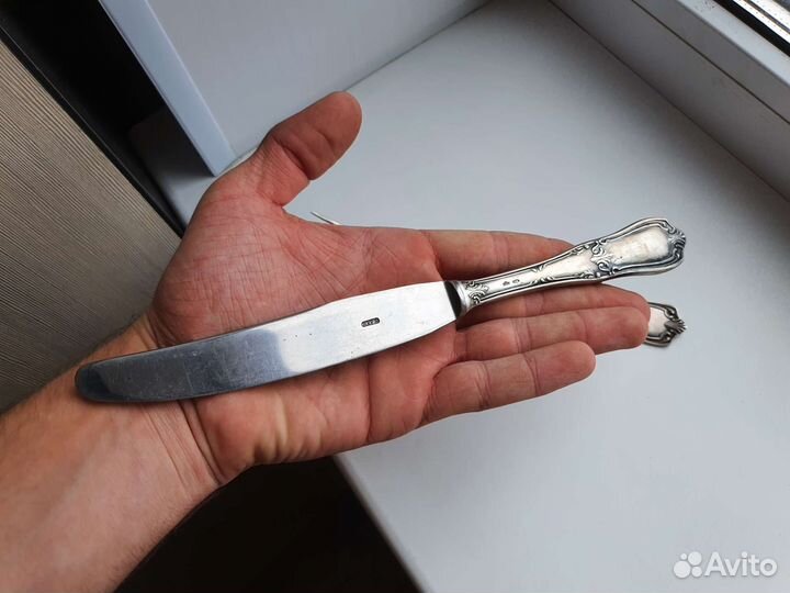 Комплект вилка и нож Серебро