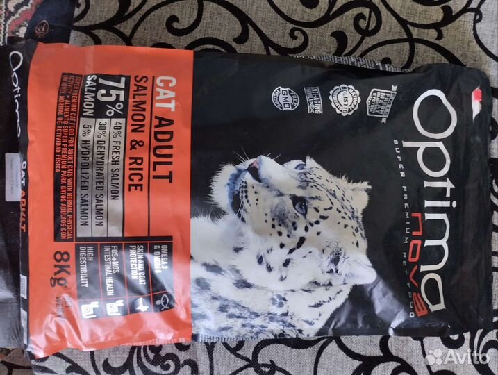 Испанский корм для котов, лосось и рис 8кг