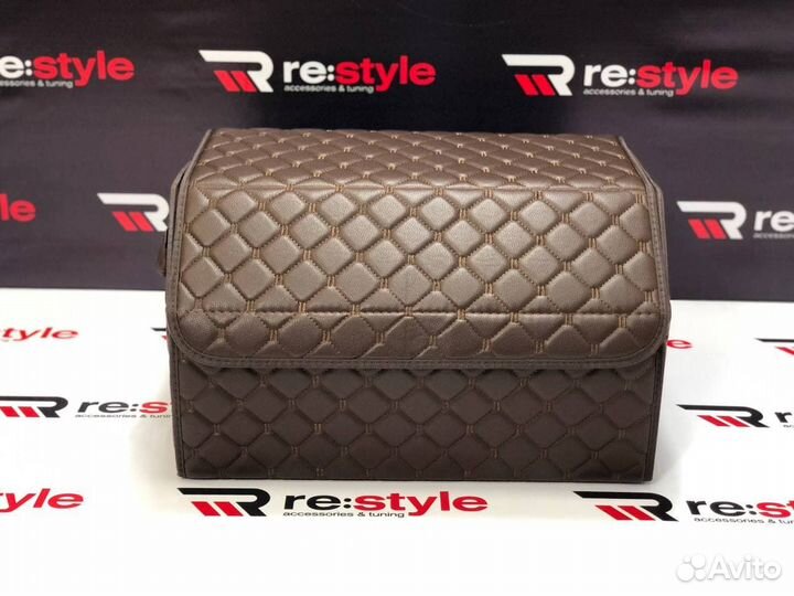 Органайзер средний Коричневый с коричневой строчко