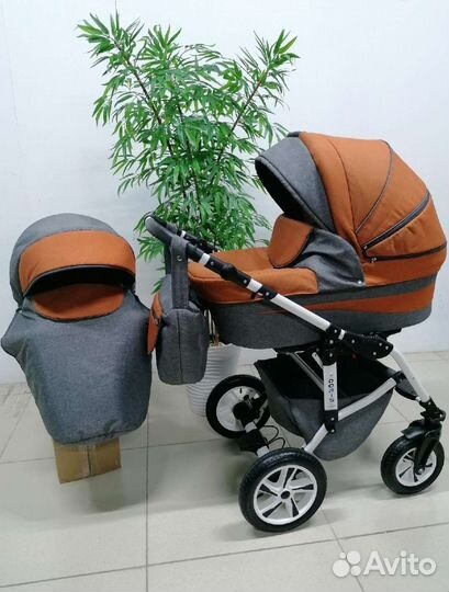 Коляска 2в1 Marimex Doris (графит с терракотом)