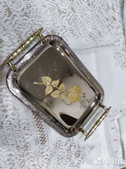 Поднос хромированный