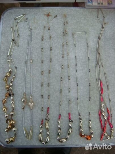 Елочные украшения - стеклянные нити (стеклярусы)