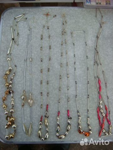 Елочные украшения - стеклянные нити (стеклярусы)