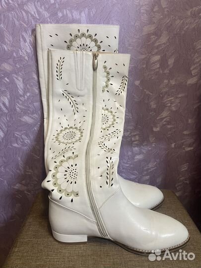 Сапоги белые весенние женские 38