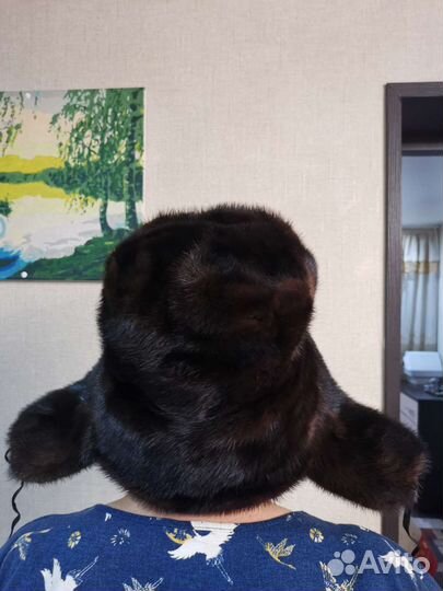 Норковая шапка ушанка мужская