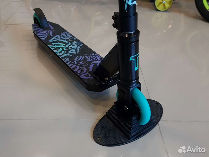 Самокат трюковой DukeR 101 Черно Бирюзовый