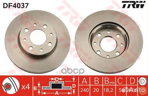 Диск тормозной перед DF4037 TRW