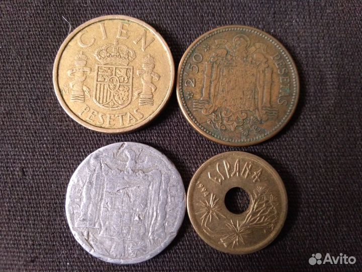 Испания, 4 монеты 1940-1994