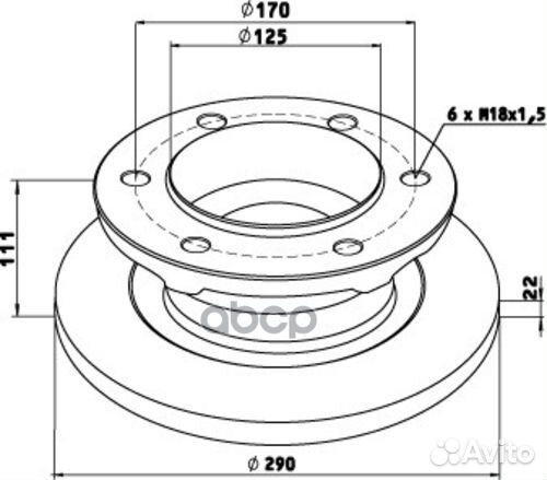 85-00700-SX диск тормозной 290/95x22/111 6nM18