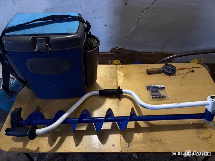 Ледобур тонар неро 100,запасные ножи, ящик