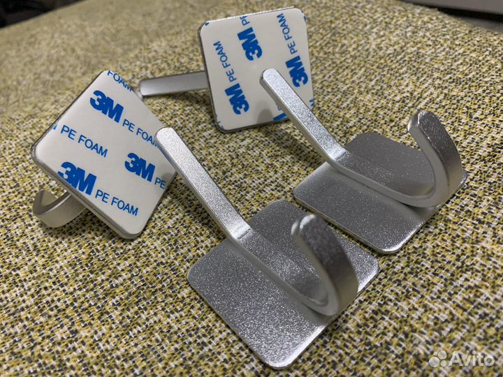 Крючки самоклеющиеся нержавеющая сталь 4шт новые