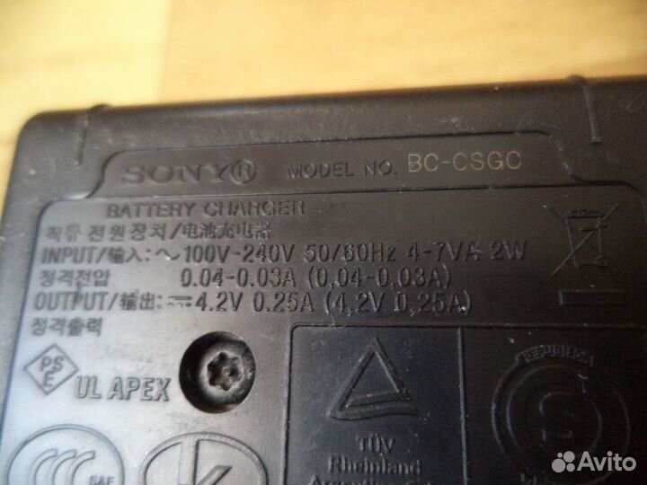 Адаптер сетевой Sony модель BC-083 (4,2В ;0,5А)