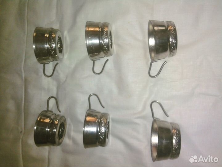 Подстаканники 6 штук из мнц (СССР, 1970-е)