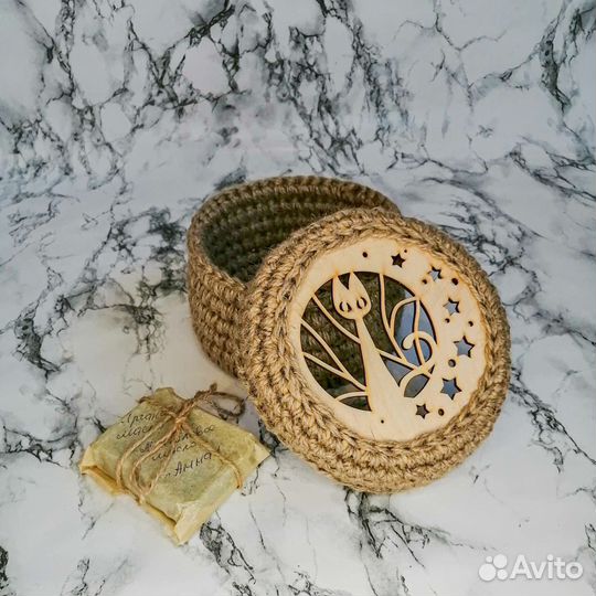 Корзина из джута для хранения