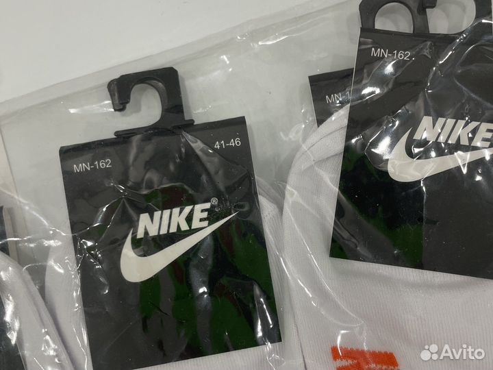 Носки nike короткие белые 10 пар 37-41
