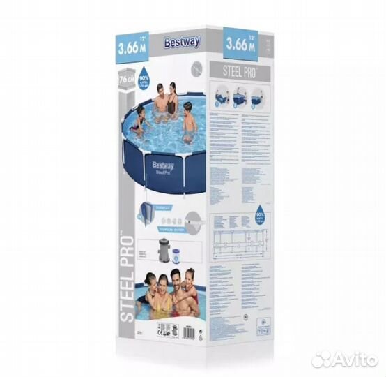 Каркасный бассейн Steel Pro 366х76см, 6473л