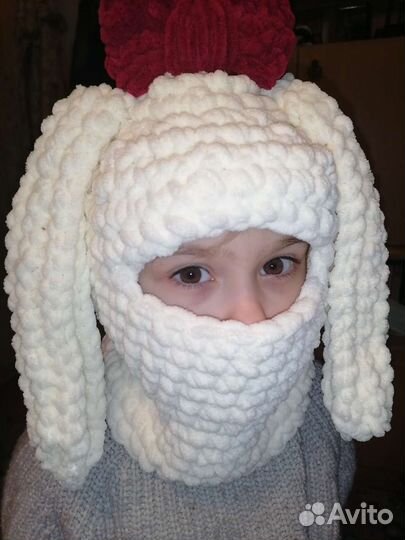 Балаклава вязаная с ушками