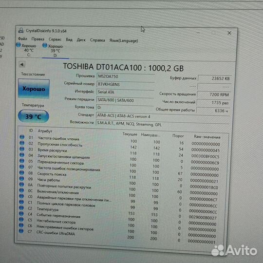 Жесткий диск 1 тб в наличии 2шт