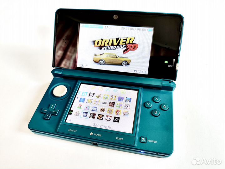 Nintendo 3DS Aqua Blue 16GB, Прошита, Много Игр