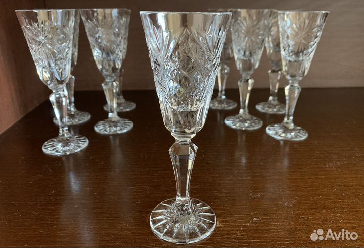 Хрустальные фужеры бокалы рюмки