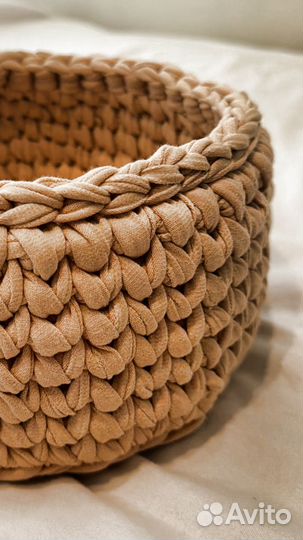 Корзинка из трикотажной пряжи