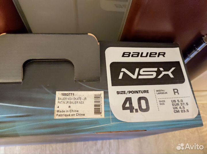 Хоккейные коньки Bauer NSX, размер 37,5
