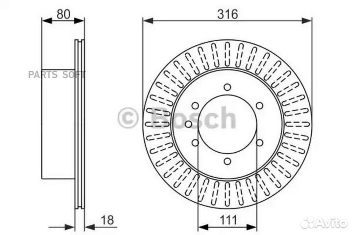 Bosch 0986479385 0 986 479 385 диск тормозной задн