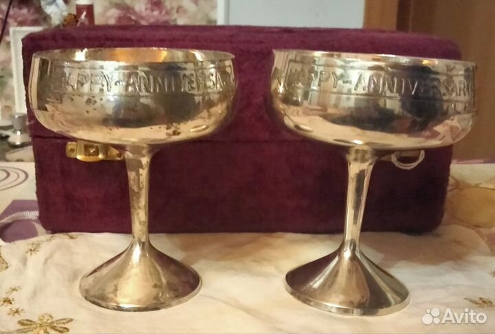 Бокалы для вина серебрение Англия