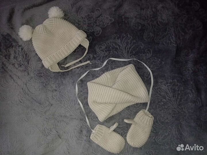 Шапка шарф варежки