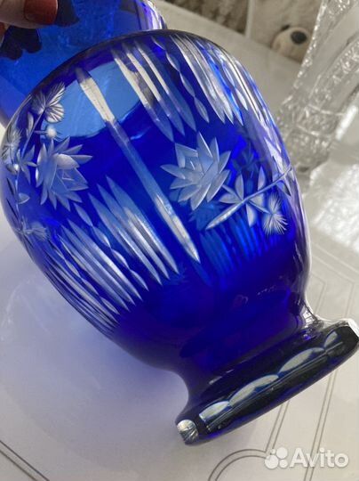 Ваза старинная хрустальная