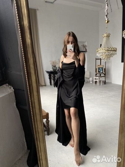 Халат в пол шелковый пошив