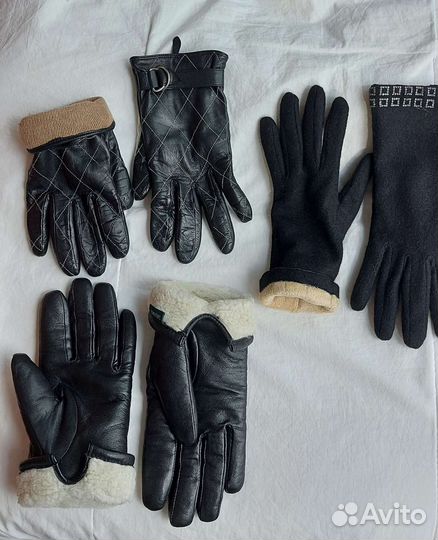 Перчатки женские кожанные на меху