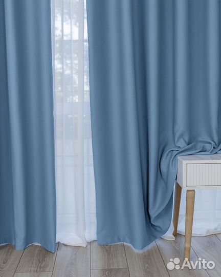 Блэкаут шторы Марсель Небесно-голубой