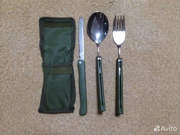 Набор ложка вилка нож складной