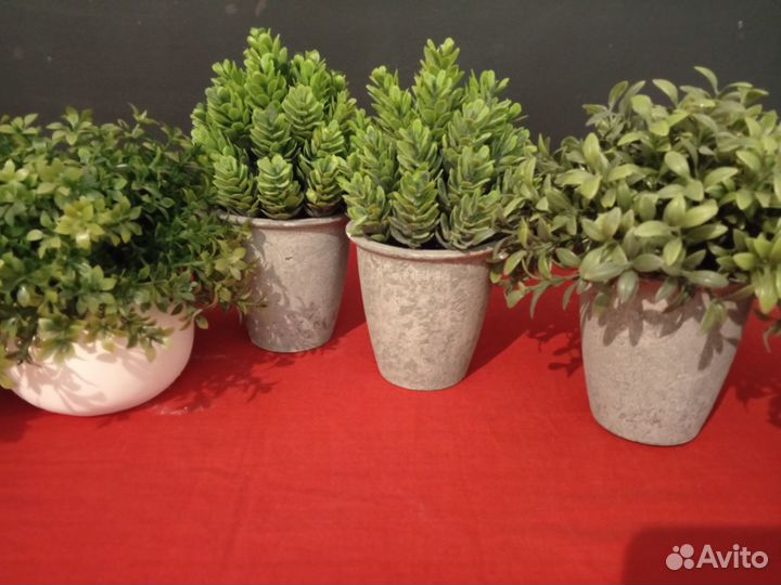 Искусственные растения в горшках