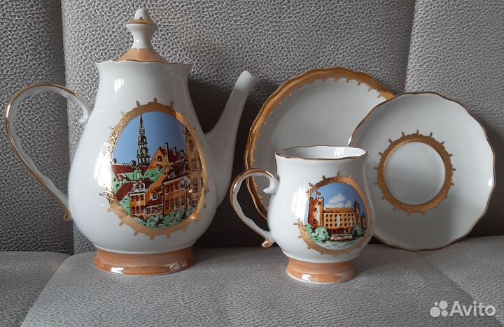 Рижский кофейный сервиз с вазой