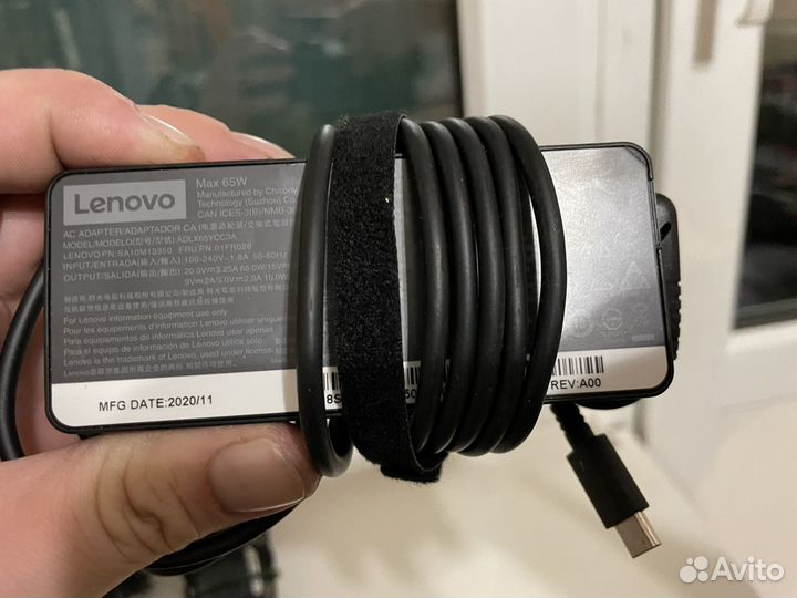 Блок питания (зарядка) Lenovo Type-C 65W