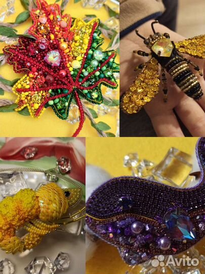 Броши из бисера ручной работы