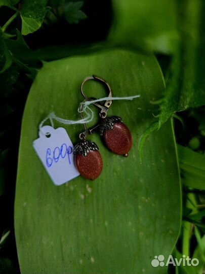 Сережки ручной работы из натуральных камней