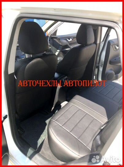 Чехлы Автопилот Nissan Qashqai 2 из экокожи чёрные