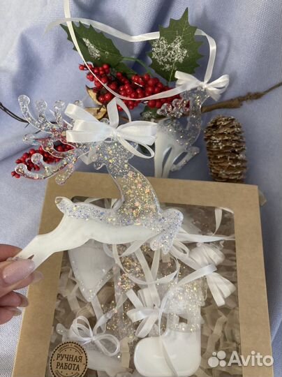 Елочные игрушки из эпоксидной смолы