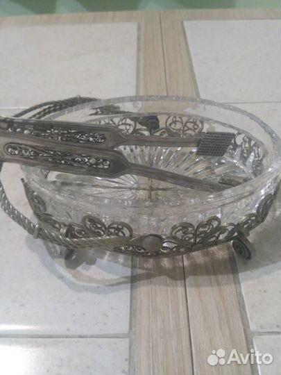 Конфетница-сахарница,скань